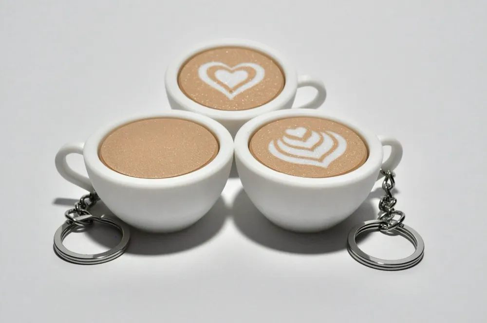 Hasil cetak 3D Clicker Gelas Kopi Latte - Clickey Cupz - Caffe Latte Fidget Clicker