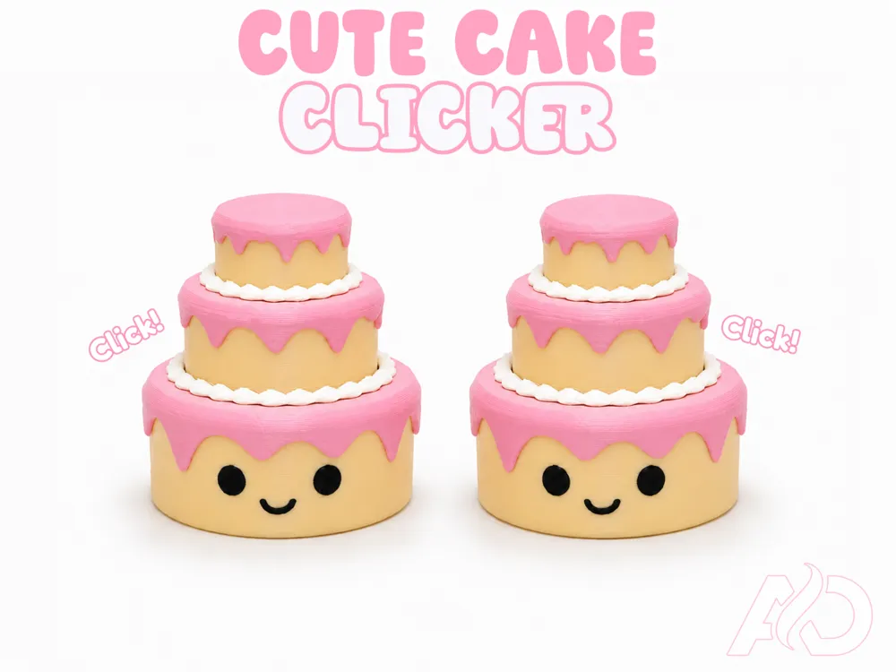 Hasil cetak 3D Clicker Kue Lucu - CUTE CAKE CLICKER